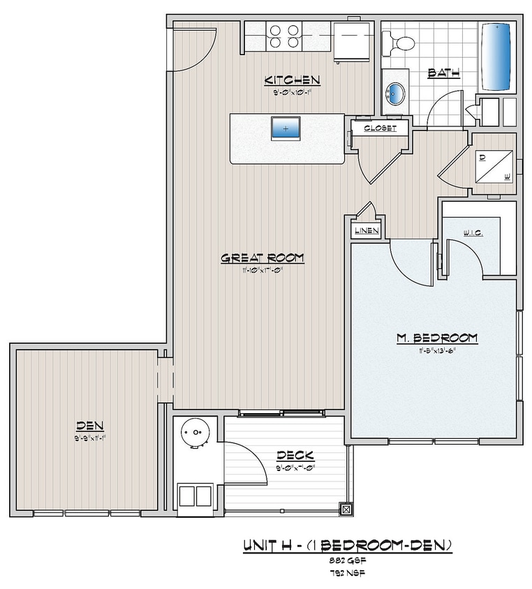 Rowen Place 1 Bedroom 1 Bathroom With Den - 1 Bedroom 1 Bathroom with Den S