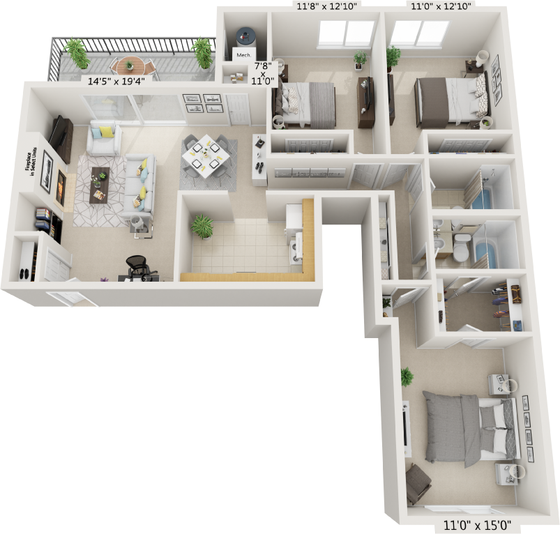 Floor Plan - 3BR