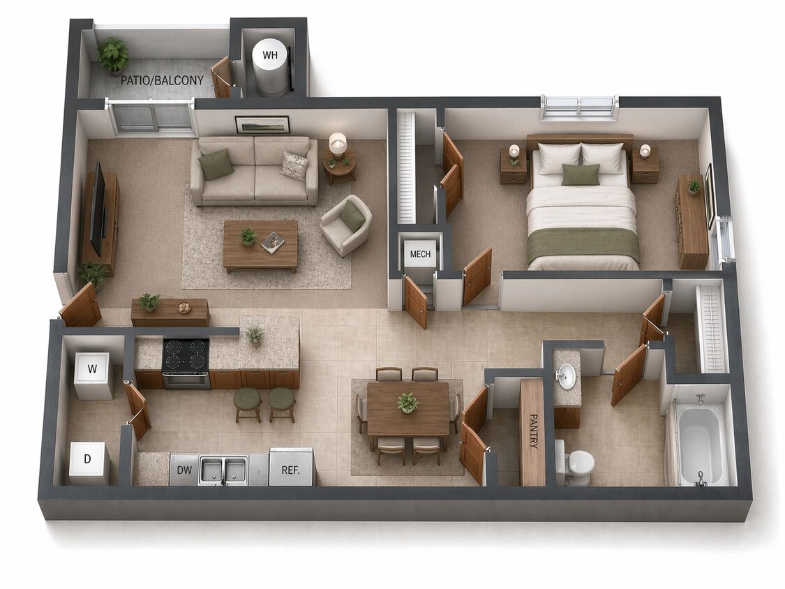Floor Plan - 1 Bed | 1 Bath