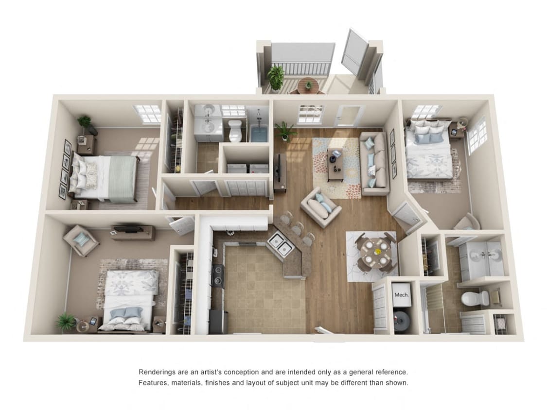 C1 toledo club_c1_bahama.jpg - C1_Bahama - Three Bedroom, Two Bathroom