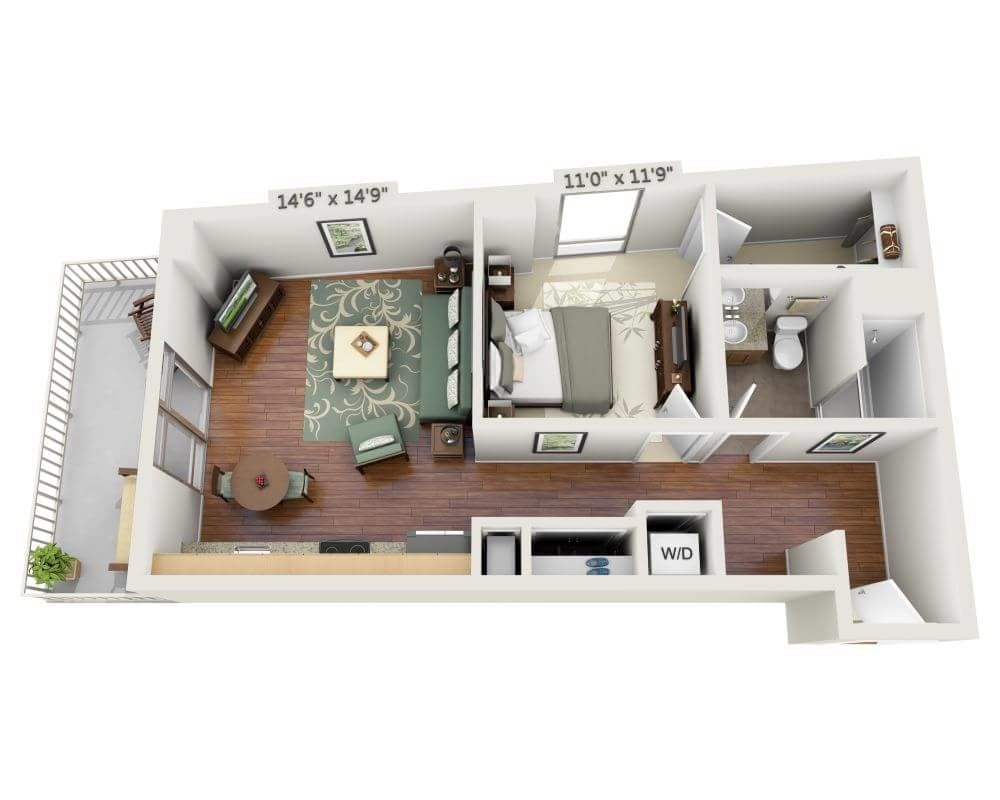 Floor Plan - One Bedroom A1G