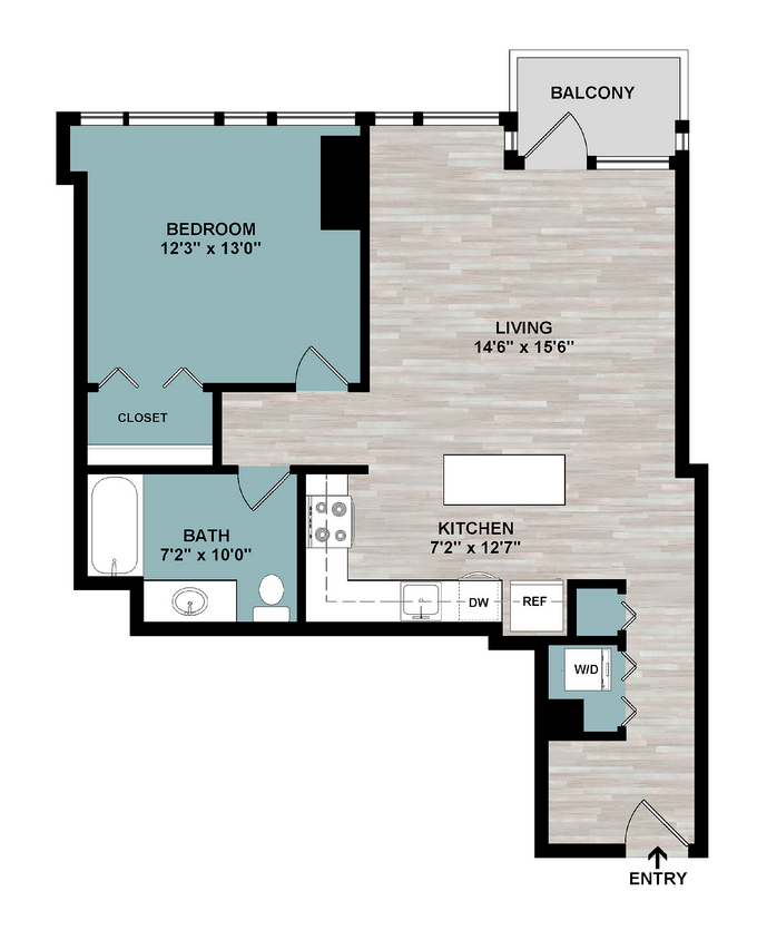 A3 | 1-Bedroom Floorplan - A3