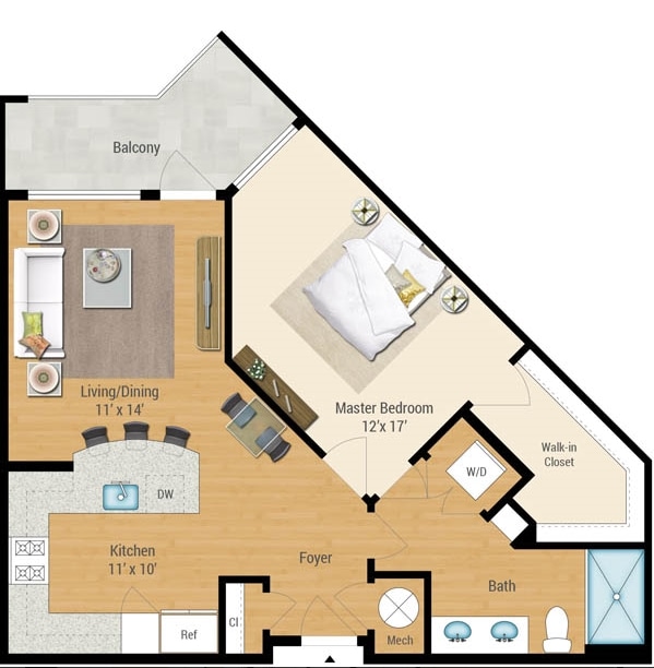Floor Plan - One Bedroom