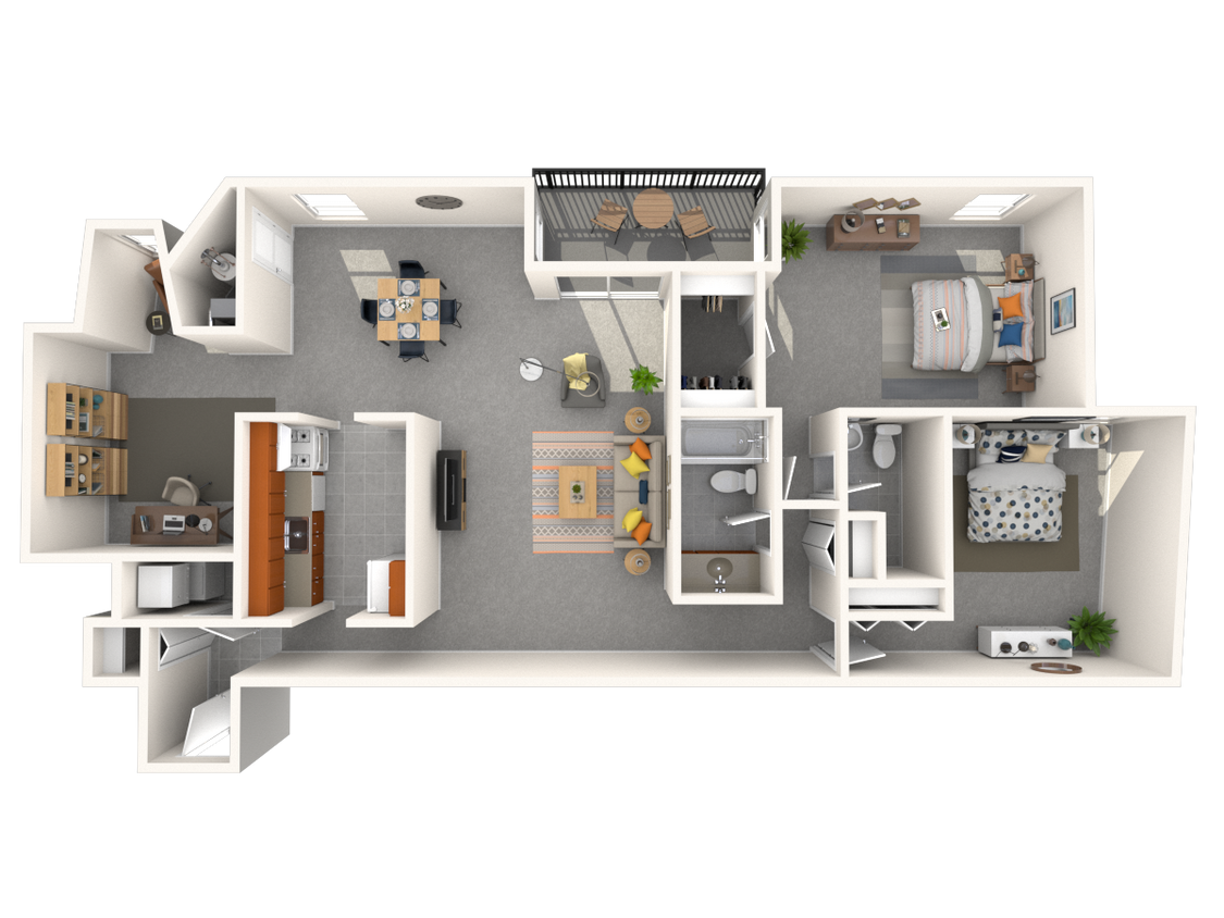 Floor Plan - 2 Bedroom with Den