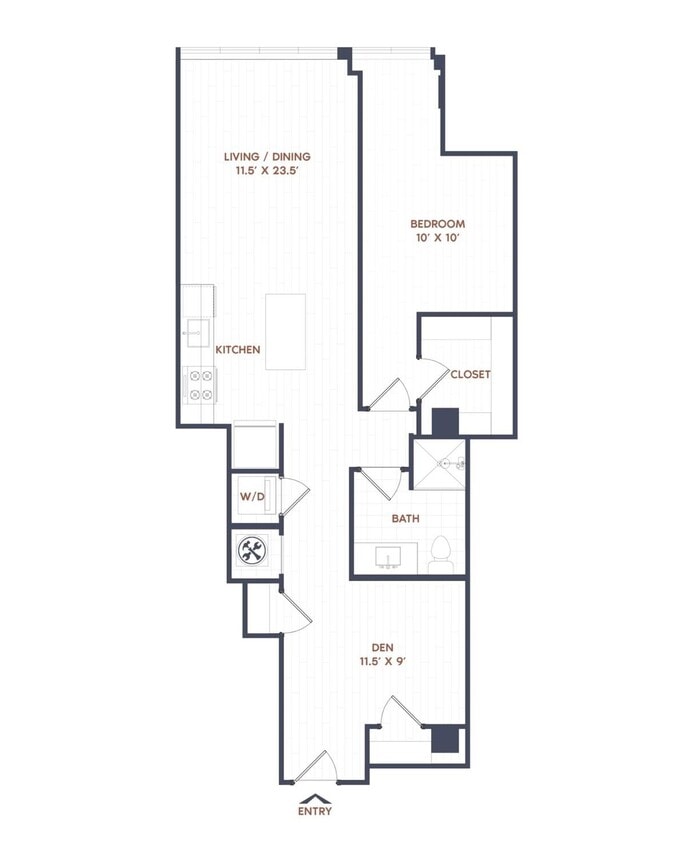 Floor Plan - 1 Bed/1 Bath-A16