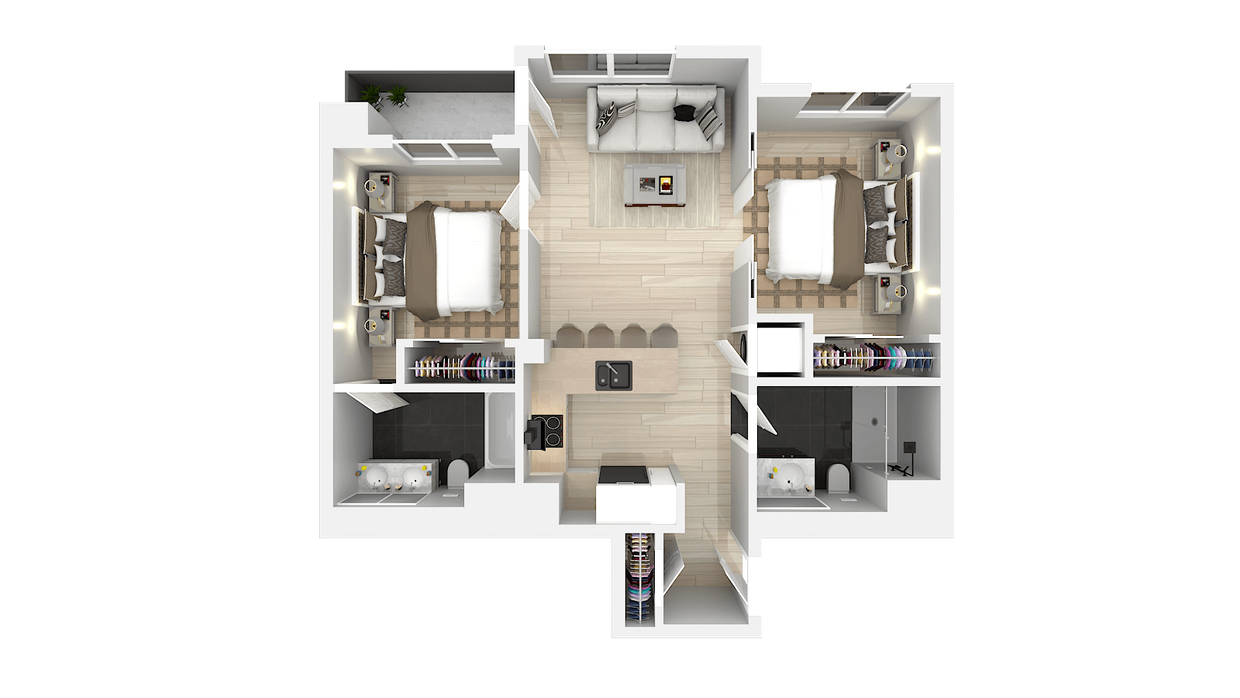 Floor Plan - Two Bedroom Two Bath G