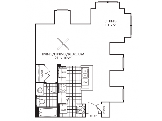 Floor Plan - 1B-H2 STUD