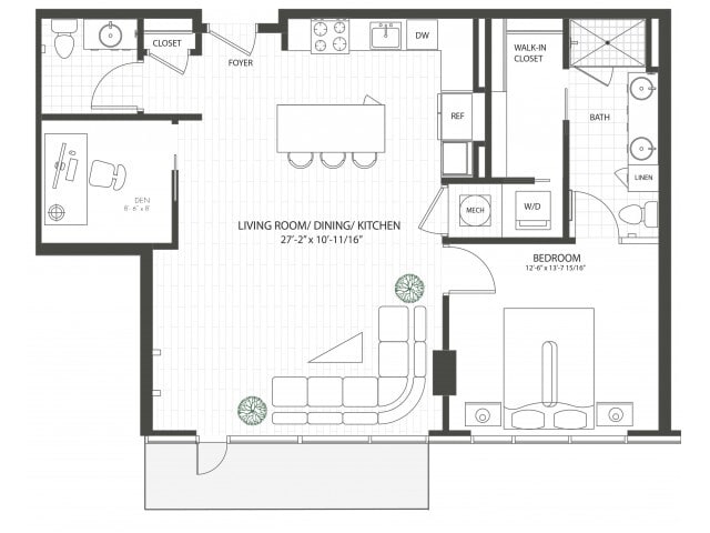 One Bedroom Penthouse P5 - One Bedroom Den Penthouse