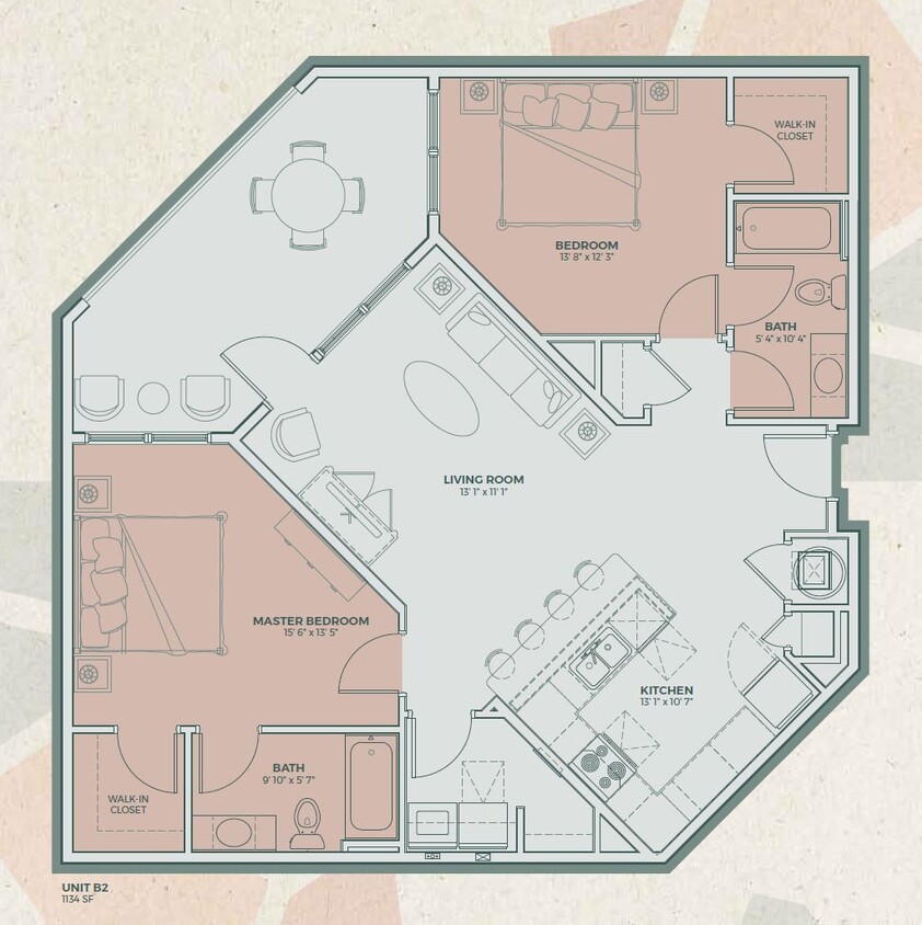 Floor Plan - B2 - 2 Bedroom