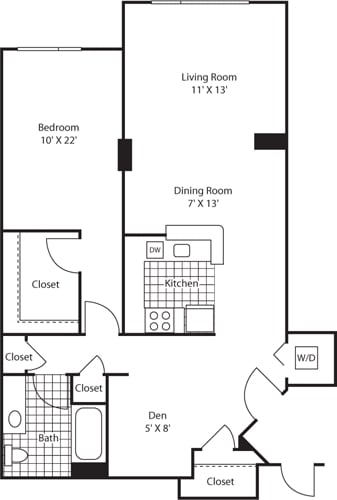 Floor Plan - One Bedroom 997
