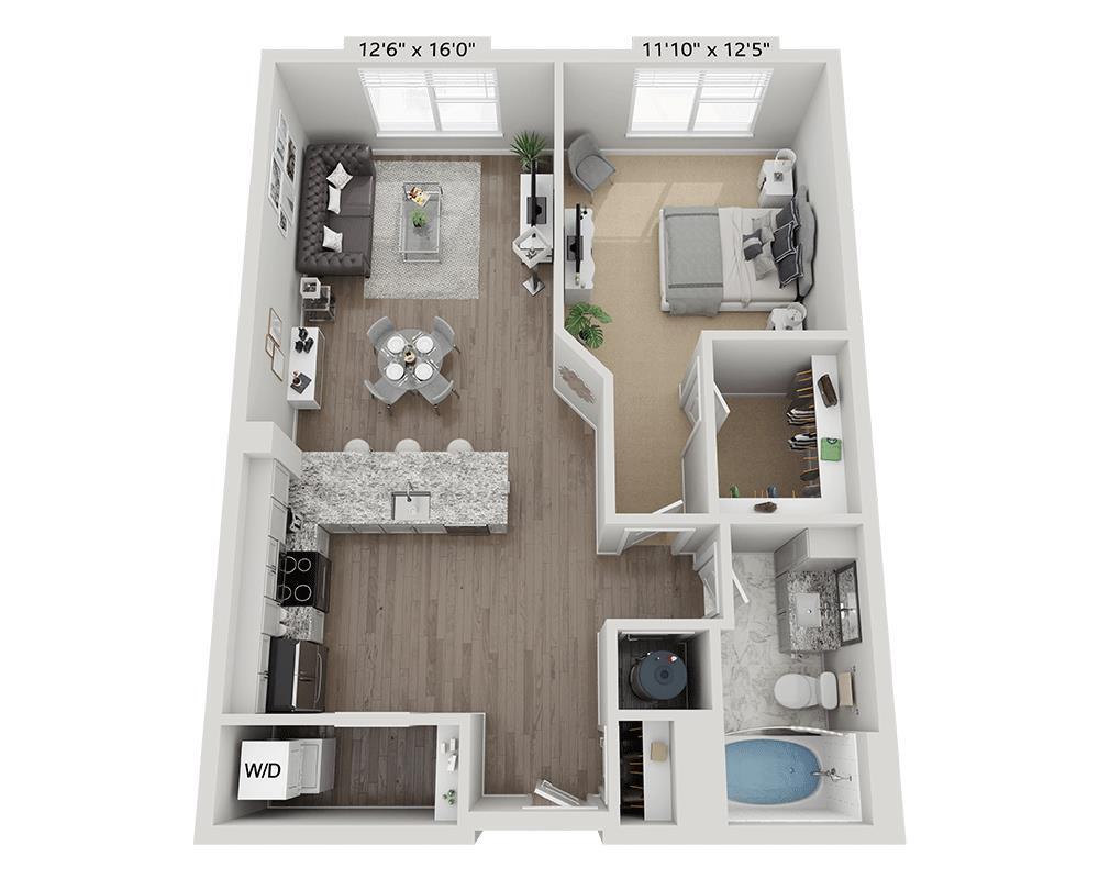 Floor Plan - One Bedroom A1D