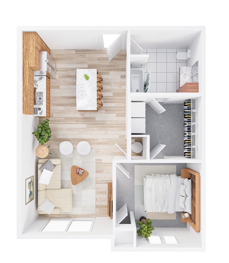 1 Bedroom / 1 Bathroom - 1 Bed 1 Bath