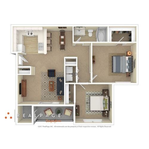 Floor Plan - B1- 2 Bedroom - Starting at $1395