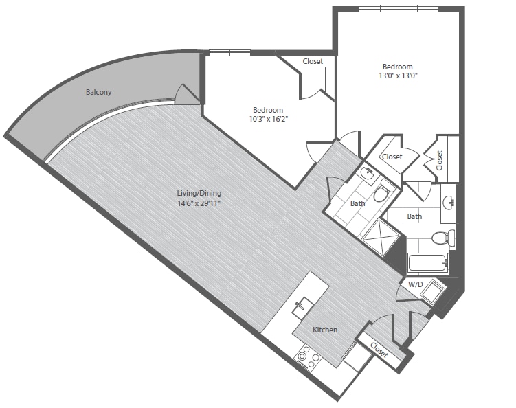 Floor Plan - 2 Bed 2 Bath - B9