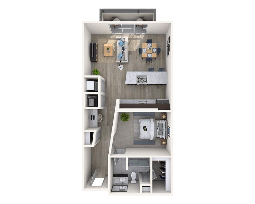 Floor Plan - One Bedroom A1J