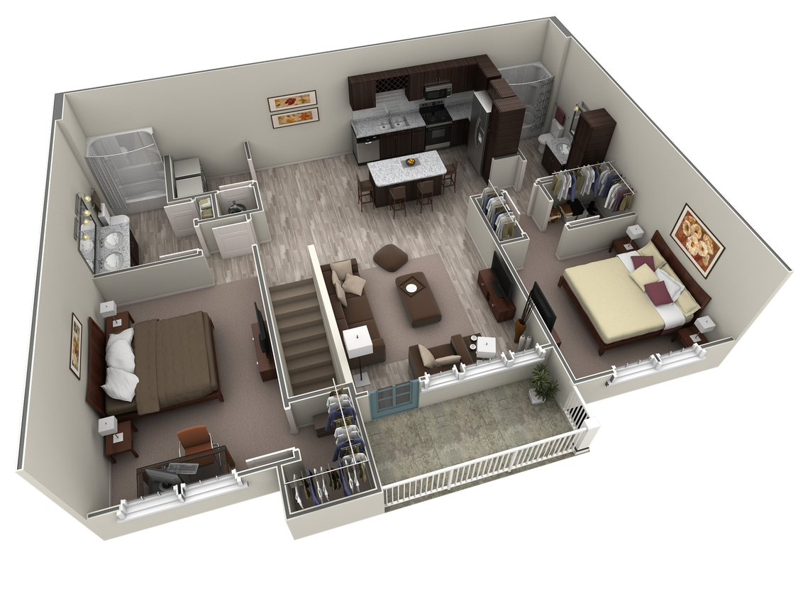 Floor Plan - 2 BR Grand Overlook Garage