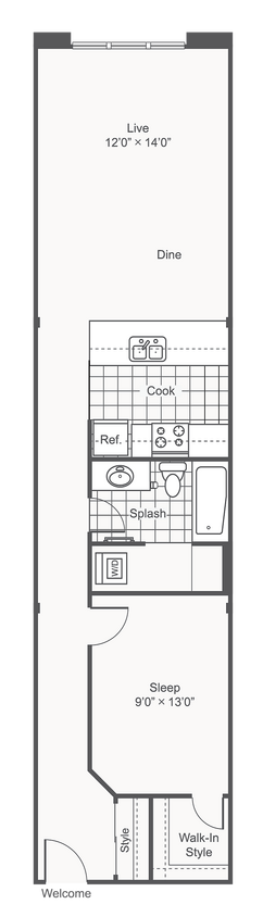 Moonstone | 1-Bedroom Floorplan - Moonstone