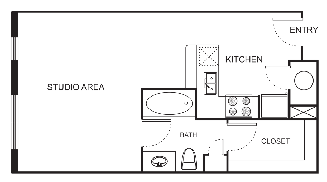 Floor Plan - S8-AB Studio Loft - Harmony