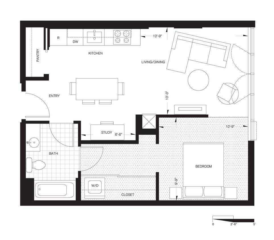 Floor Plan - One Bedroom (A8)