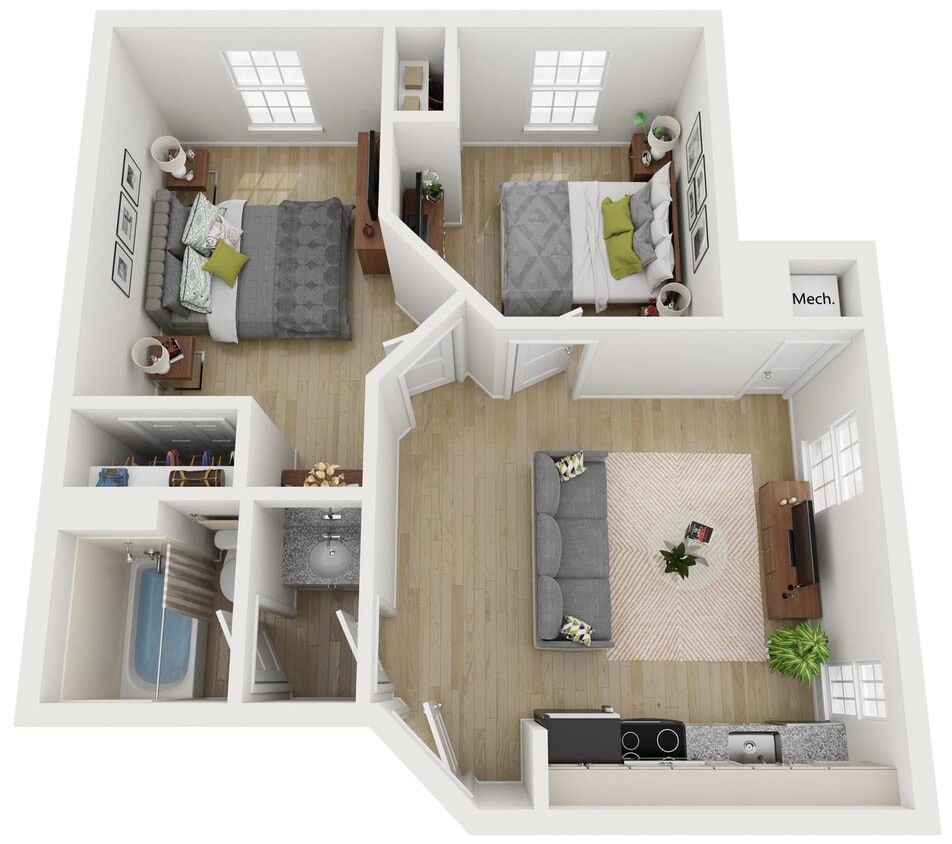 Floor Plan - Two Bedroom x One Bathroom