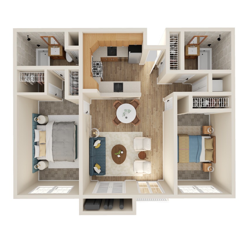 Floor Plan - 2BD/2BA