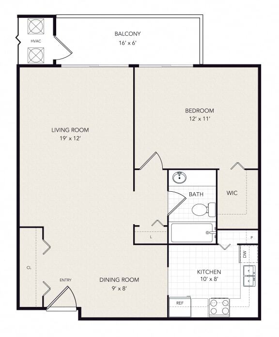 Floor Plan - 1 Bedroom