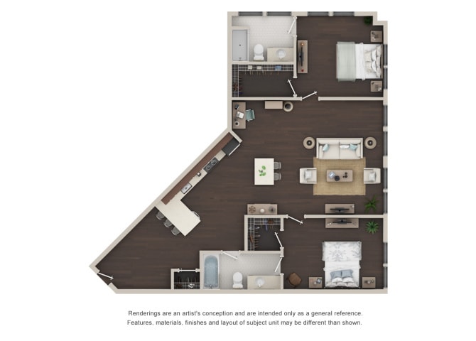 Floor Plan - The Lofts: Two Bedroom Two Bath