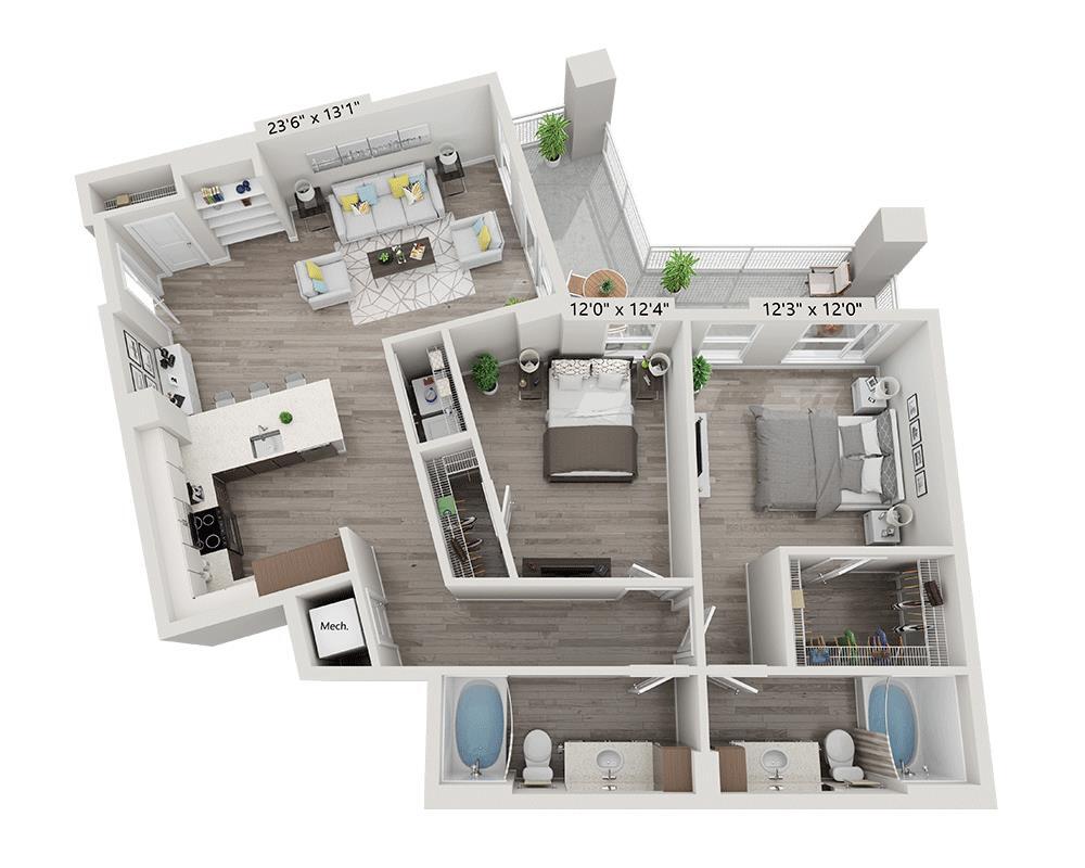 Floor Plan - Two Bedroom B2N