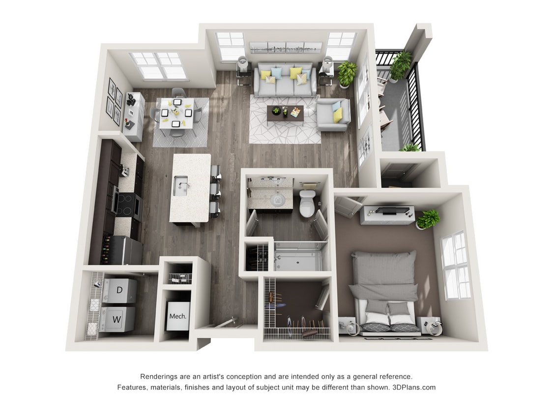 A9_1Bed_1Bath_837 Sq Ft - A9 - One Bedroom, One Bathroom