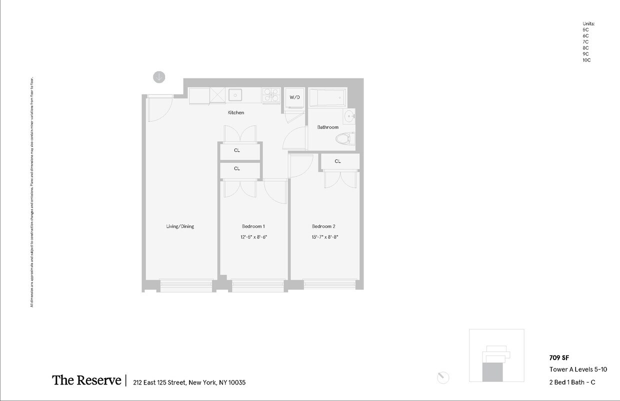 Floor Plan - 2 Bedroom 1 Bathroom C