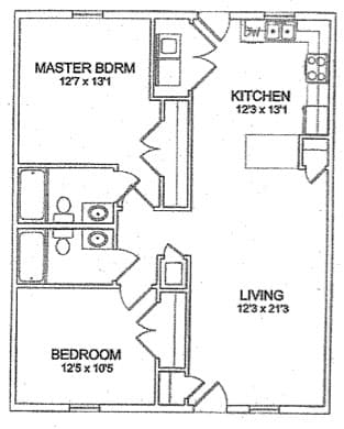 2BR/2BA - 2 Bedroom
