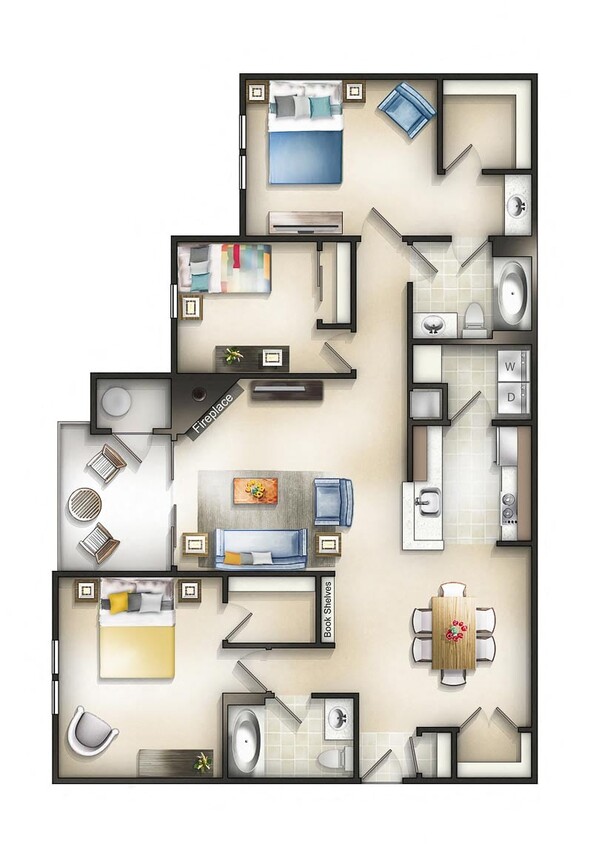 Floor Plan - 3 Bedroom 2 Bath Sequoia at Baker I