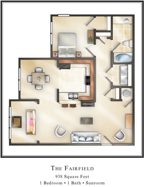 Floor Plan - The Fairfield with Sunroom