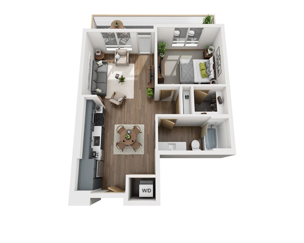 Floor Plan - One Bedroom A1C-CL1