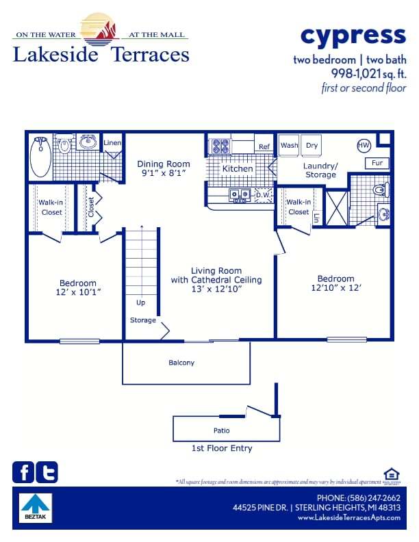Floor Plan - Cypress Furnished