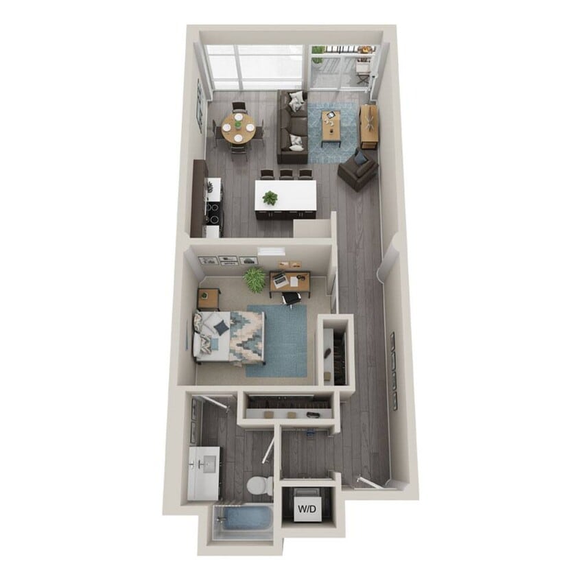 Floor Plan - 1 Bedroom - 1 Bath