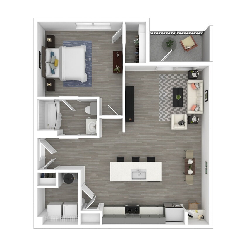 Floor Plan - 1 Bedroom, 1 Bathroom