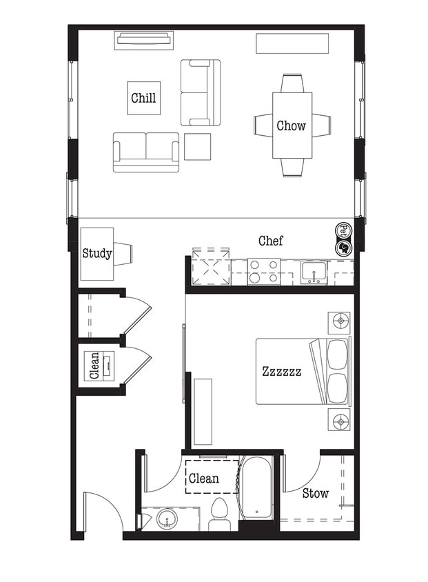 Floor Plan - Urban One Bedroom U4