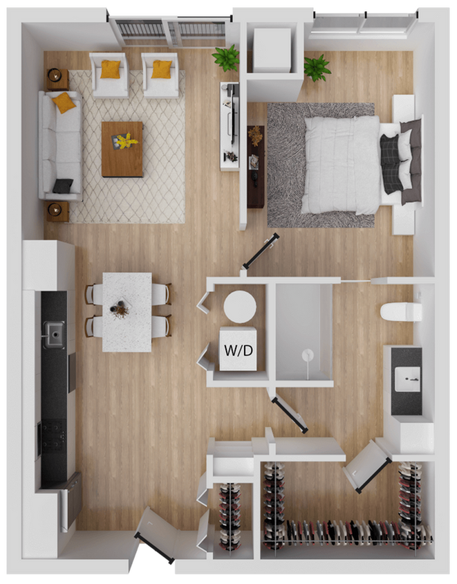 Gusto 3 - 687 square foot one bedroom, one bath apartment - Gusto 3