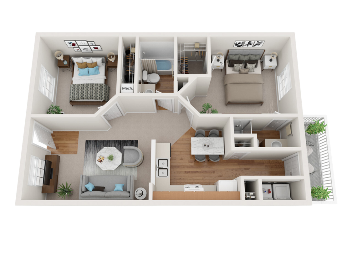 Floor Plan - 2 Bed / 2 Bath
