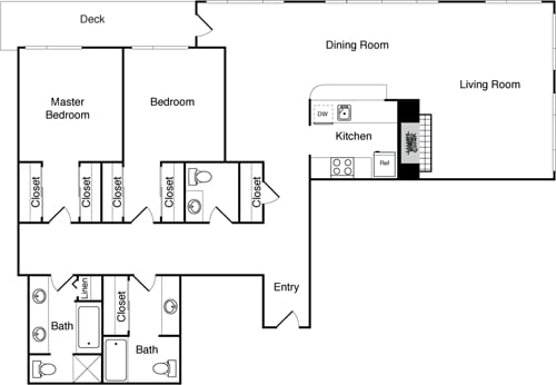 Floor Plan - 2 Bed Penthouse 1800