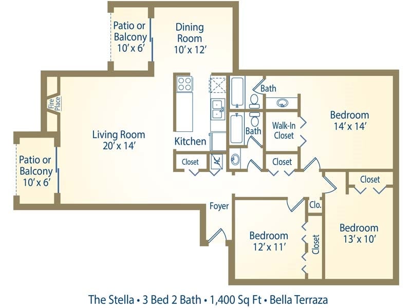 The Stella - $1,200 OFF Your New 3-Bedroom Apartment! #3L1