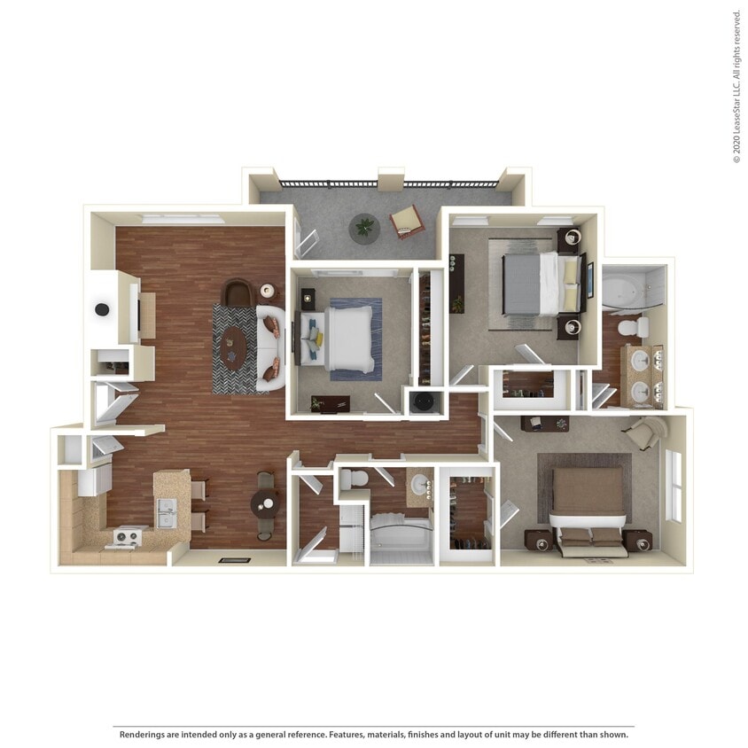 Floor Plan - 3 Bed 2 Bath 1551 SqFt (1434 Net)