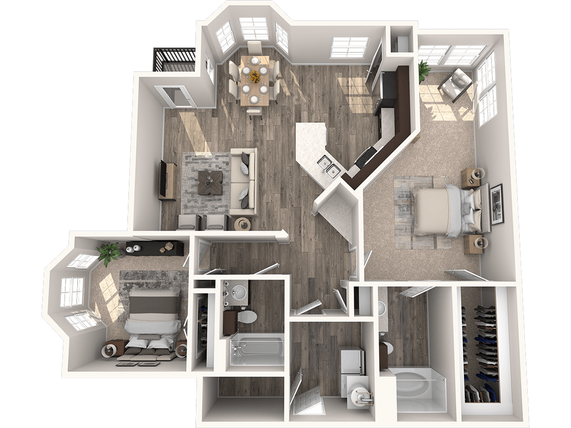 Floor Plan - B3 1269 Sq. Ft. 1st Fl.