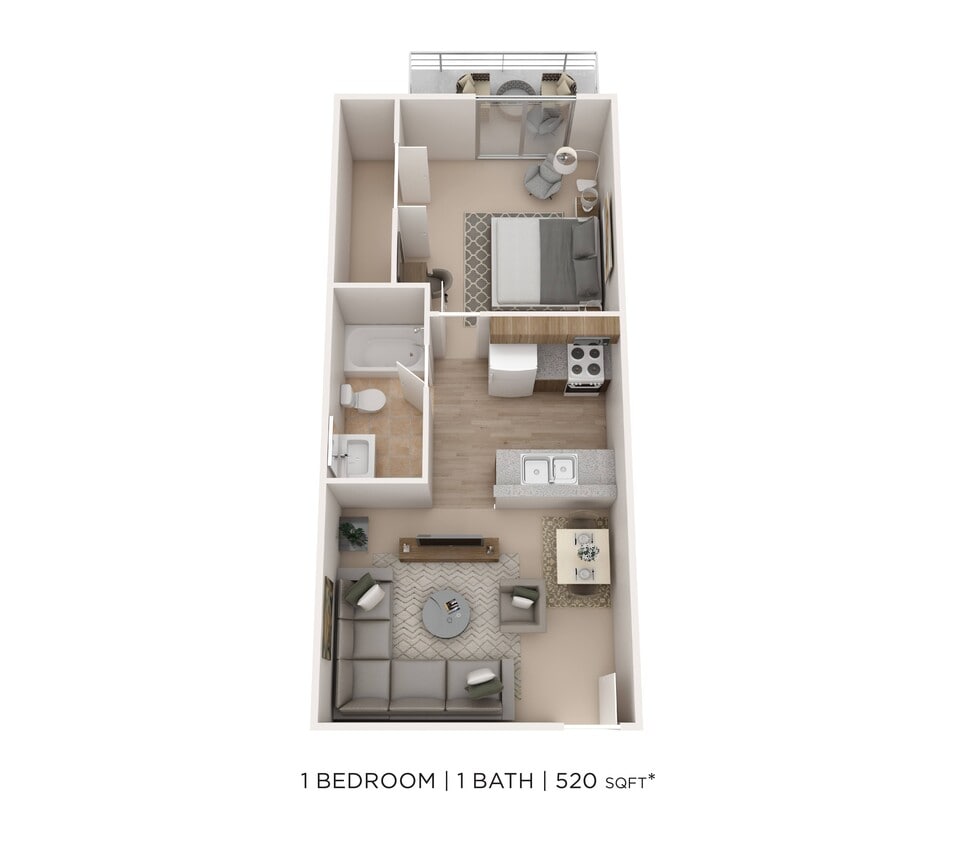 Floor Plan - One Bedroom