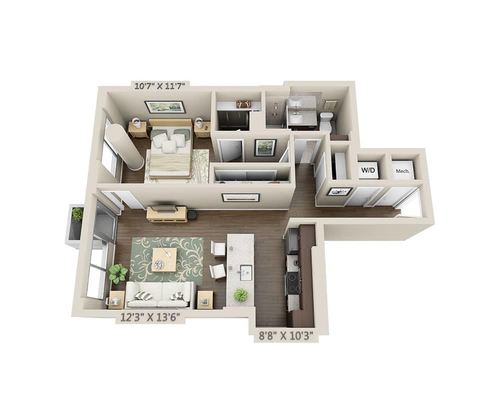 Floor Plan - One Bedroom A1G