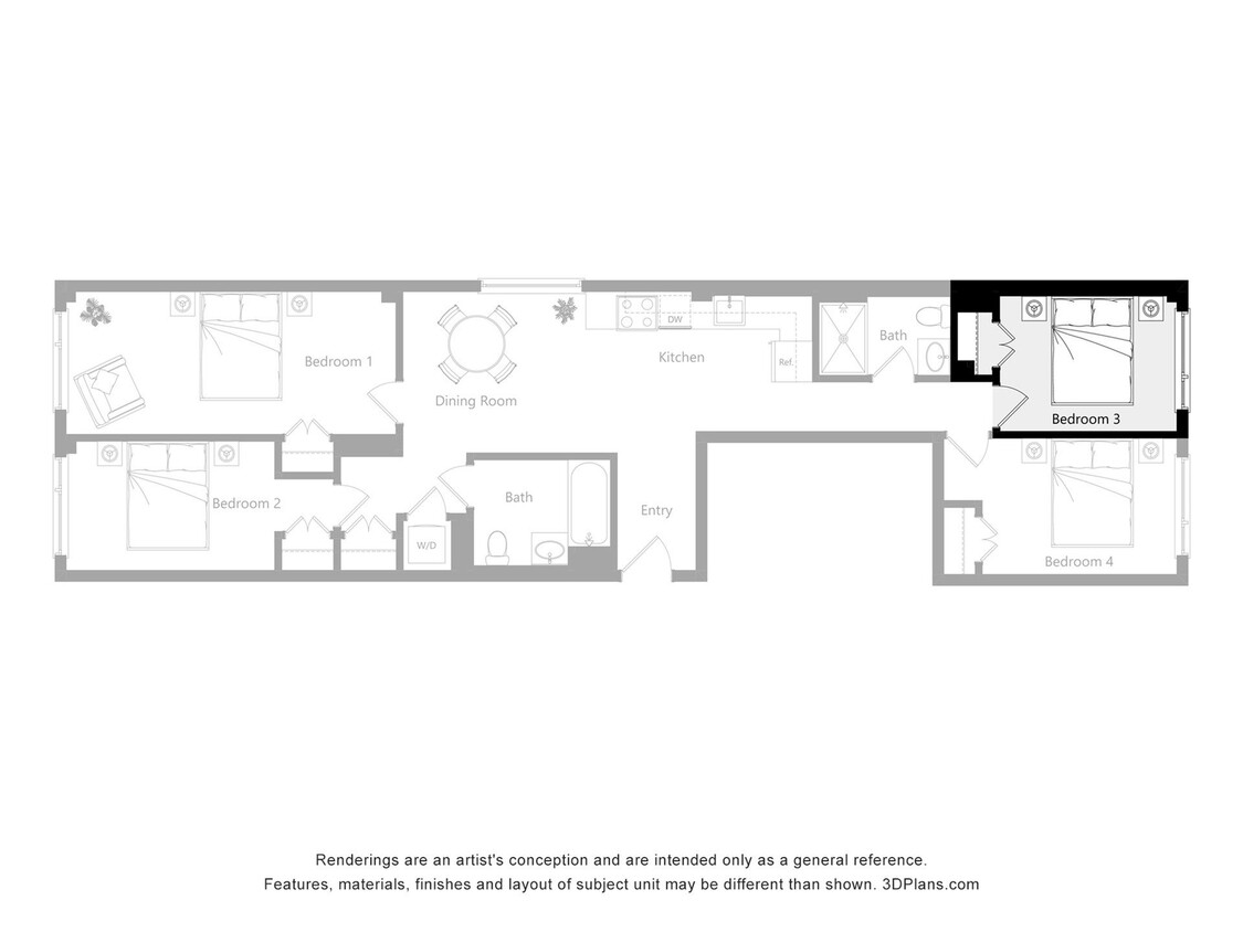 The Reserve_K3New - Furnished Room in a 4 Bedroom 2 Bathroom (K3)