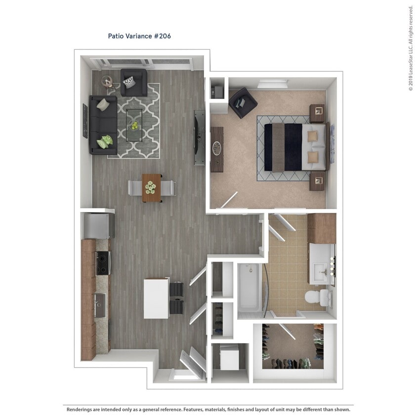 Floor Plan - A02 - 1 bed/1 bath