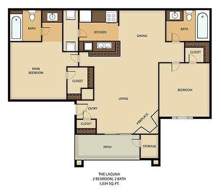 2BR/2BA - Laguna (Lower Unit)