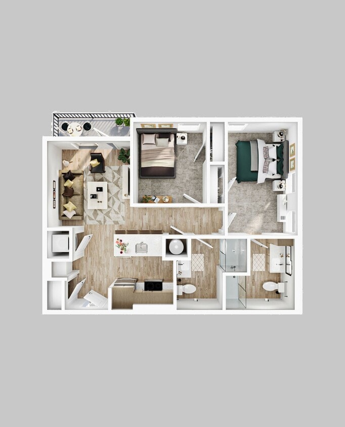 B3B1 B - 2BR/2BA - B3b.1 Balcony